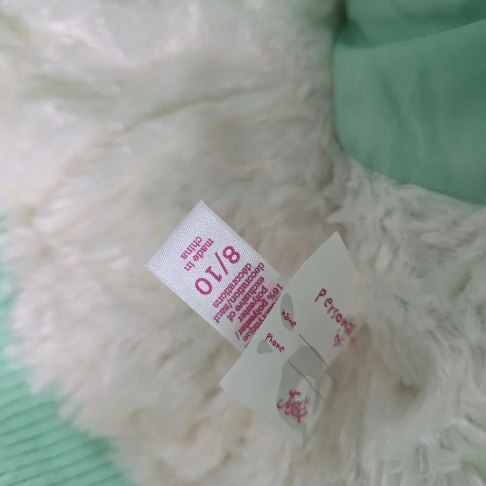Justice Mint Green‎ Puffer Jacket with Faux Fur Hood